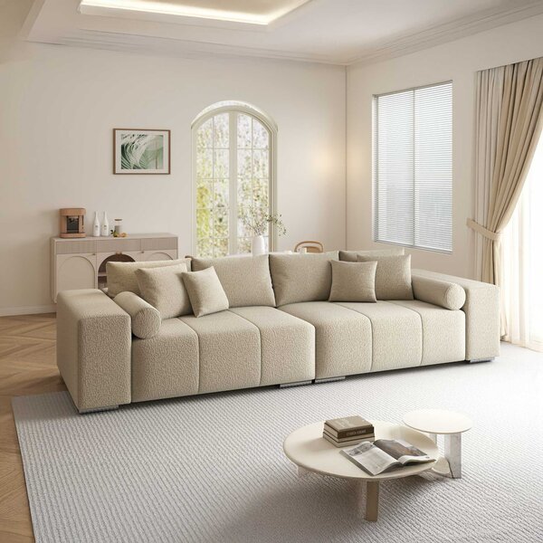 Canapea extensibilă dumonde cu ladă de depozitare Marbela XXL Jaguar Bej 295x120 cm
