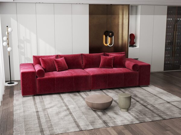 Canapea extensibilă dumonde cu ladă de depozitare Marbela XXL Monolith Rosu 295x120 cm
