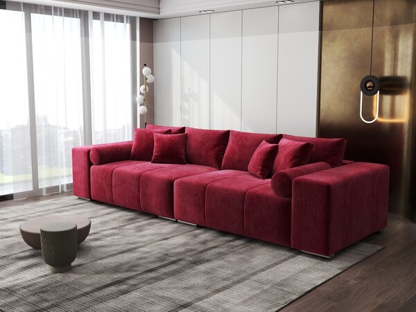 Canapea extensibilă dumonde cu ladă de depozitare Marbela XXL Monolith Rosu 295x120 cm