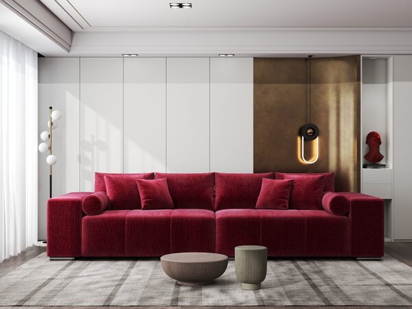 Canapea extensibilă dumonde cu ladă de depozitare Marbela XXL Monolith Rosu 295x120 cm