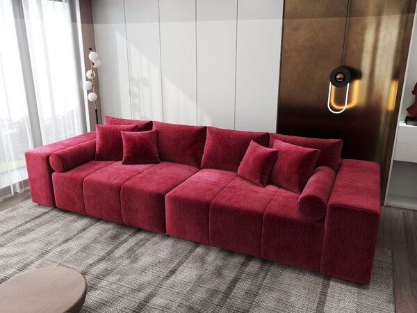 Canapea extensibilă dumonde cu ladă de depozitare Marbela XXL Monolith Rosu 295x120 cm