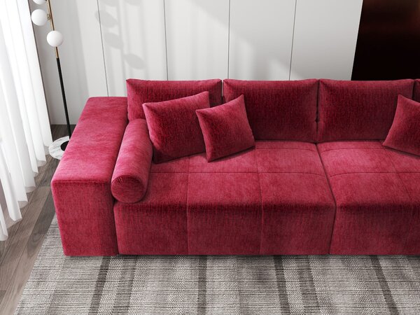 Canapea extensibilă dumonde cu ladă de depozitare Marbela XXL Monolith Rosu 295x120 cm
