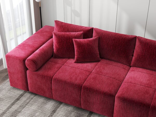 Canapea extensibilă dumonde cu ladă de depozitare Marbela XXL Monolith Rosu 295x120 cm