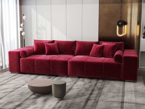 Canapea extensibilă dumonde cu ladă de depozitare Marbela XXL Monolith Rosu 295x120 cm