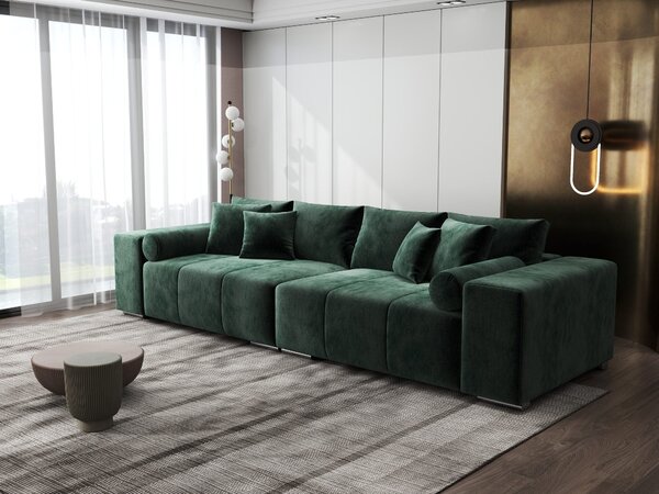 Canapea extensibilă dumonde cu ladă de depozitare Marbela XXL Monolith Verde 295x120 cm