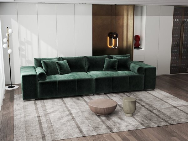 Canapea extensibilă dumonde cu ladă de depozitare Marbela XXL Monolith Verde 295x120 cm