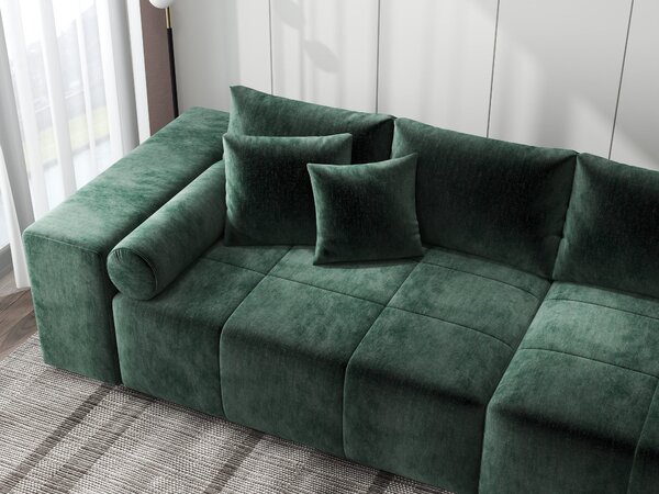 Canapea extensibilă dumonde cu ladă de depozitare Marbela XXL Monolith Verde 295x120 cm
