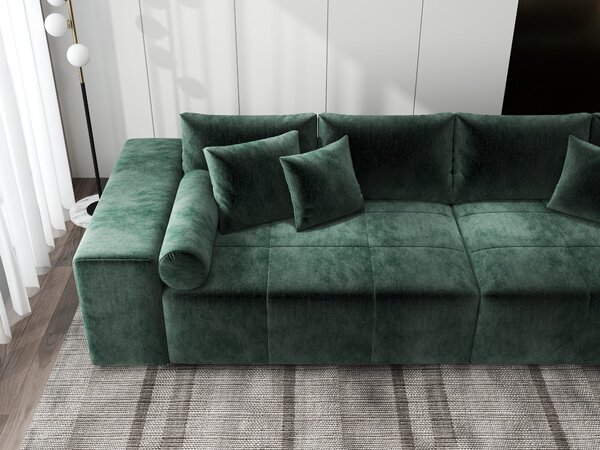 Canapea extensibilă dumonde cu ladă de depozitare Marbela XXL Monolith Verde 295x120 cm