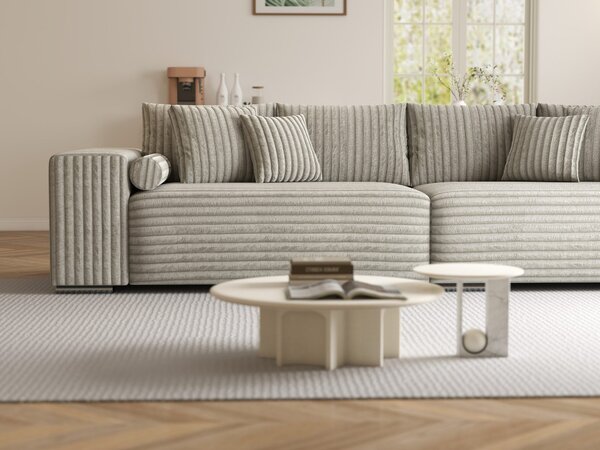 Canapea extensibilă dumonde cu ladă de depozitare Marbela XXL Tilia Gri- Bej 295x120 cm