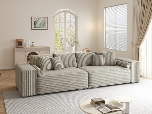Canapea extensibilă dumonde cu ladă de depozitare Marbela XXL Tilia Gri- Bej 295x120 cm