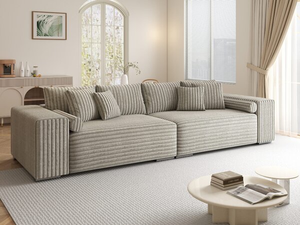 Canapea extensibilă dumonde cu ladă de depozitare Marbela XXL Tilia Gri- Bej 295x120 cm
