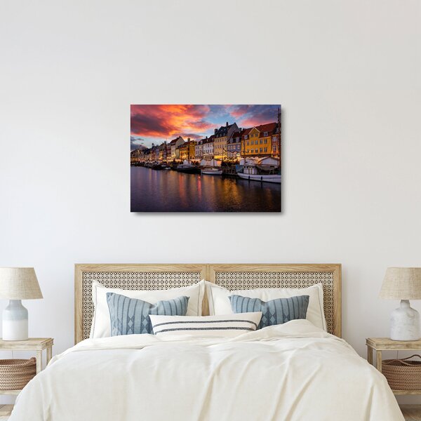 Tablou pe sticlă - Nyhavn, Copenhaga (70x50 cm)