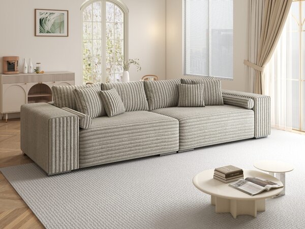 Canapea extensibilă dumonde cu ladă de depozitare Marbela XXL Tilia Gri- Bej 295x120 cm