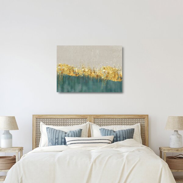 Tablou pe sticlă - Textura cu decor auriu (70x50 cm)