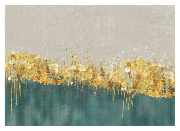Tablou pe sticlă - Textura cu decor auriu (70x50 cm)