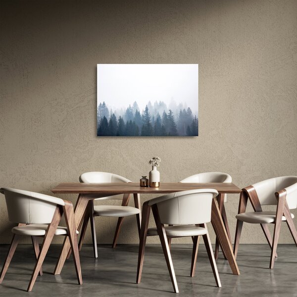 Tablou pe sticlă - Pădure cețoasă (70x50 cm)