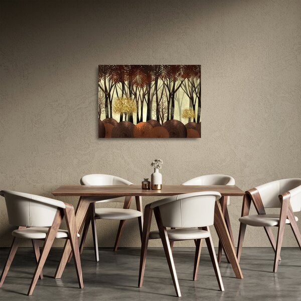 Tablou pe sticlă - Pădure decorativă (70x50 cm)