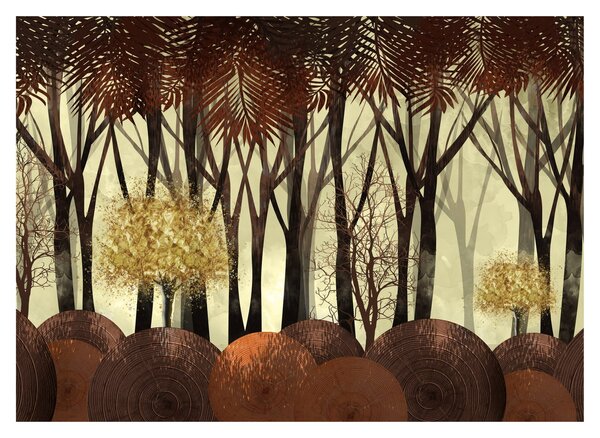 Tablou pe sticlă - Pădure decorativă (70x50 cm)