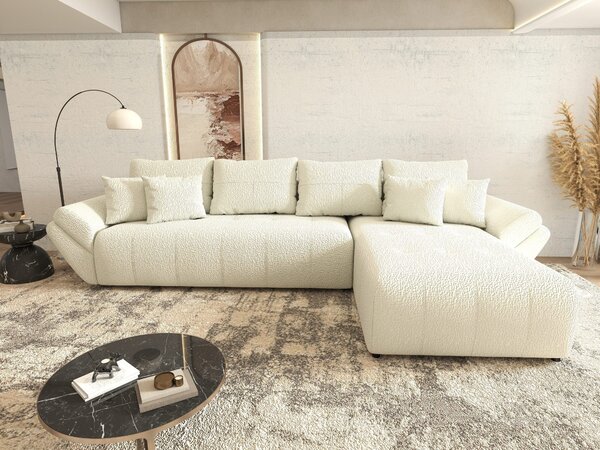 Colțar extensibil dumonde cu ladă de depozitare Berlin XL Jaguar Ivory 1 II 350x185 cm