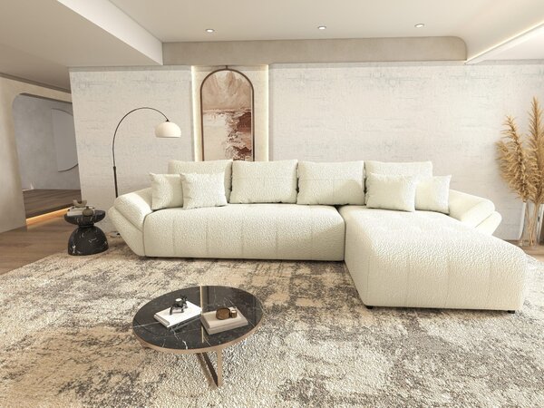 Colțar extensibil dumonde cu ladă de depozitare Berlin XL Jaguar Ivory 1 II 350x185 cm