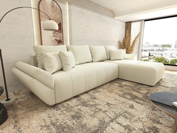 Colțar extensibil dumonde cu ladă de depozitare Berlin XL Jaguar Ivory 1 II 350x185 cm