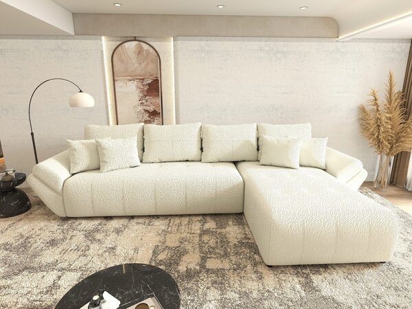 Colțar extensibil dumonde cu ladă de depozitare Berlin XL Jaguar Ivory 1 II 350x185 cm