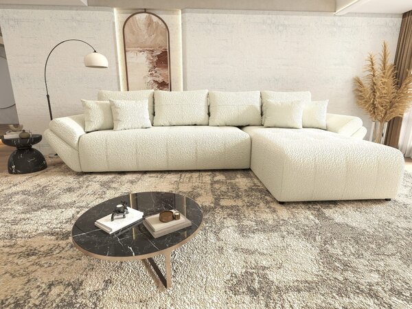 Colțar extensibil dumonde cu ladă de depozitare Berlin XL Jaguar Ivory 1 II 350x185 cm
