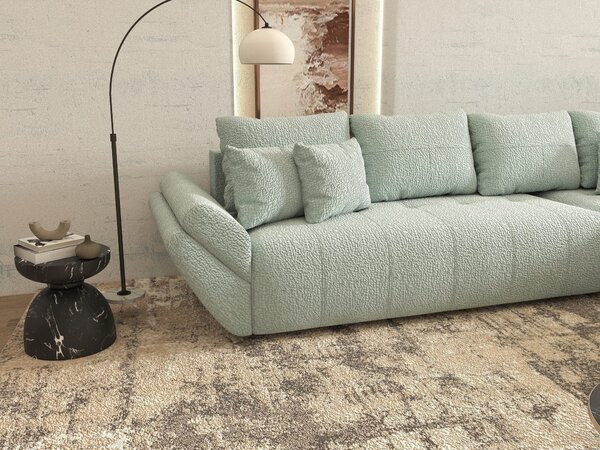 Colțar extensibil dumonde cu ladă de depozitare si sezut confortabil din spuma high-density, Berlin XL Jaguar Verde Mint 16 II 350x185 cm