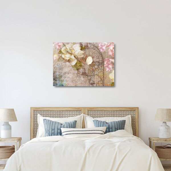 Tablou pe sticlă - Ornament de flori (70x50 cm)