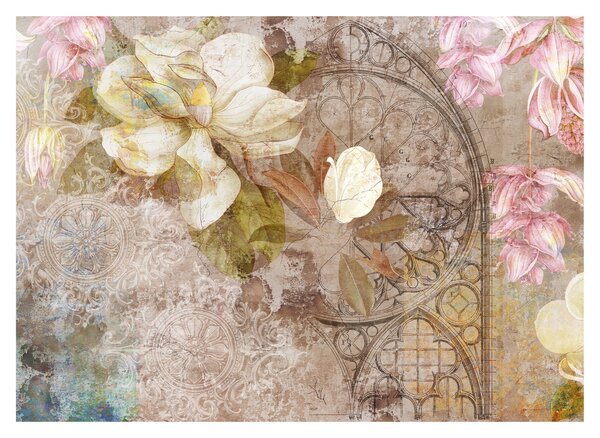 Tablou pe sticlă - Ornament de flori (70x50 cm)