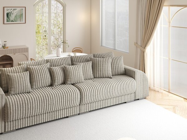 Canapea extensibilă dumonde cu 2 lăzi de depozitare Verona Tilia Gri- Bej 310x120 cm