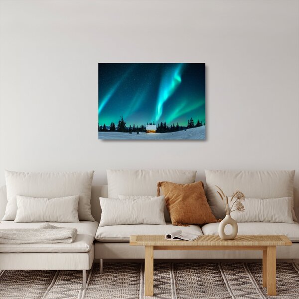 Tablou pe sticlă - Aurora Boreală (70x50 cm)