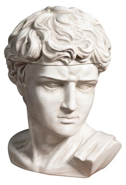 Statueta alba din rasina, cu spatiu de depozitare, David