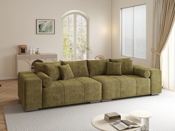 Canapea extensibilă dumonde cu ladă de depozitare Marbela XXL Cremona Olive 295x120 cm