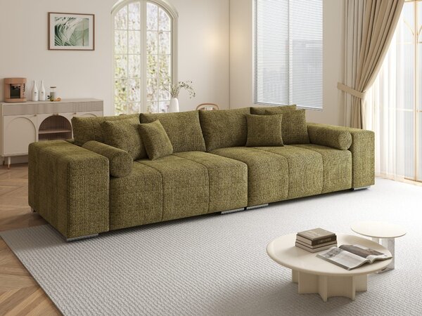Canapea extensibilă dumonde cu ladă de depozitare Marbela XXL Cremona Olive 295x120 cm