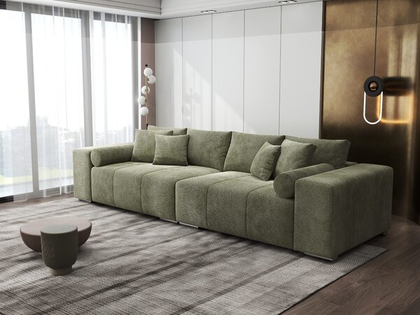 Canapea extensibilă dumonde cu ladă de depozitare Marbela XXL Vibe Olive 295x120 cm