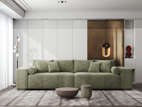 Canapea extensibilă dumonde cu ladă de depozitare Marbela XXL Vibe Olive 295x120 cm