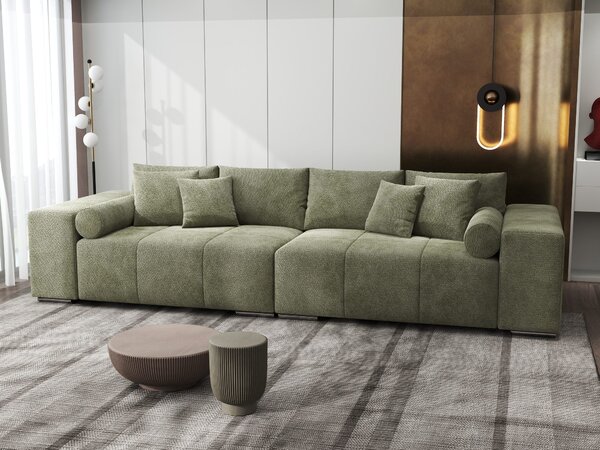Canapea extensibilă dumonde cu ladă de depozitare Marbela XXL Vibe Olive 295x120 cm