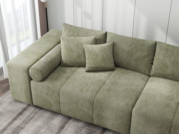 Canapea extensibilă dumonde cu ladă de depozitare Marbela XXL Vibe Olive 295x120 cm