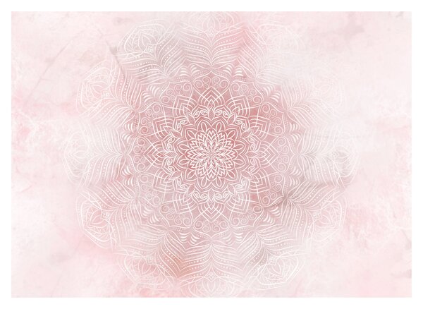Tablou pe sticlă - Mandala roz (70x50 cm)