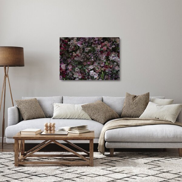 Tablou pe sticlă - Perete de flori (70x50 cm)