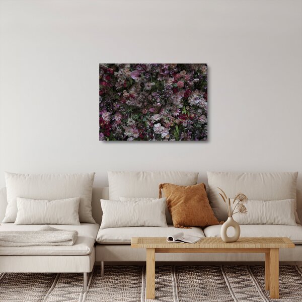 Tablou pe sticlă - Perete de flori (70x50 cm)