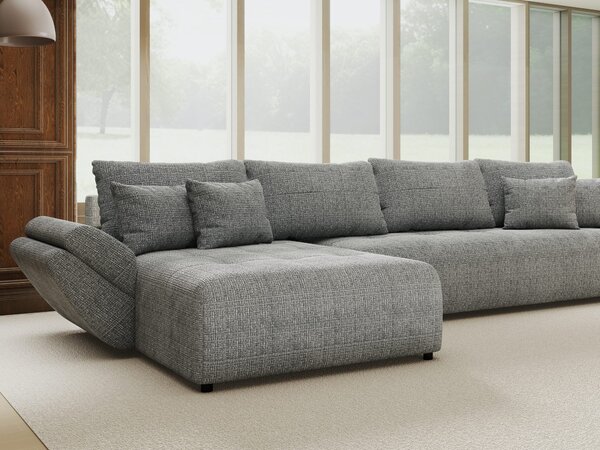 Colțar extensibil dumonde cu ladă de depozitare Berlin XL Cremona Gri 85 350x185 cm