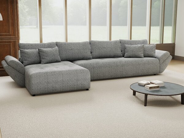 Colțar extensibil dumonde cu ladă de depozitare Berlin XL Cremona Gri 85 350x185 cm
