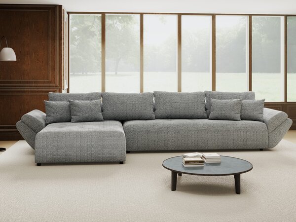 Colțar extensibil dumonde cu ladă de depozitare Berlin XL Cremona Gri 85 350x185 cm