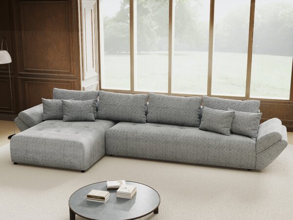 Colțar extensibil dumonde cu ladă de depozitare Berlin XL Cremona Gri 85 350x185 cm