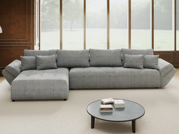 Colțar extensibil dumonde cu ladă de depozitare Berlin XL Cremona Gri 85 350x185 cm