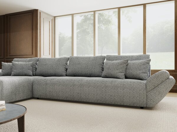 Colțar extensibil dumonde cu ladă de depozitare Berlin XL Cremona Gri 85 350x185 cm