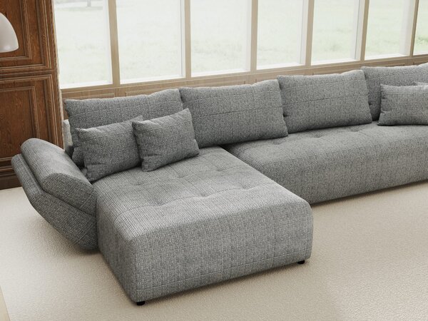 Colțar extensibil dumonde cu ladă de depozitare Berlin XL Cremona Gri 85 350x185 cm