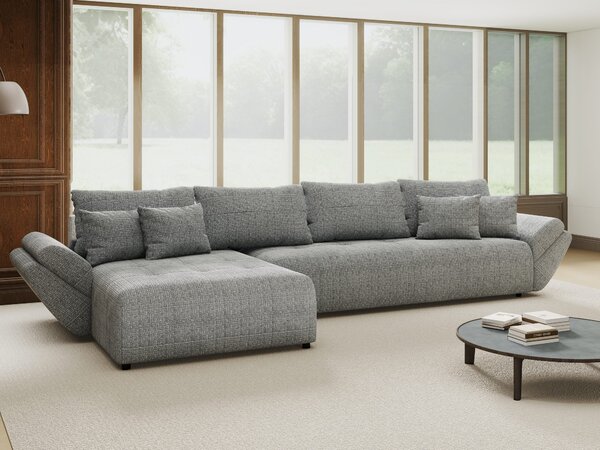 Colțar extensibil dumonde cu ladă de depozitare Berlin XL Cremona Gri 85 350x185 cm
